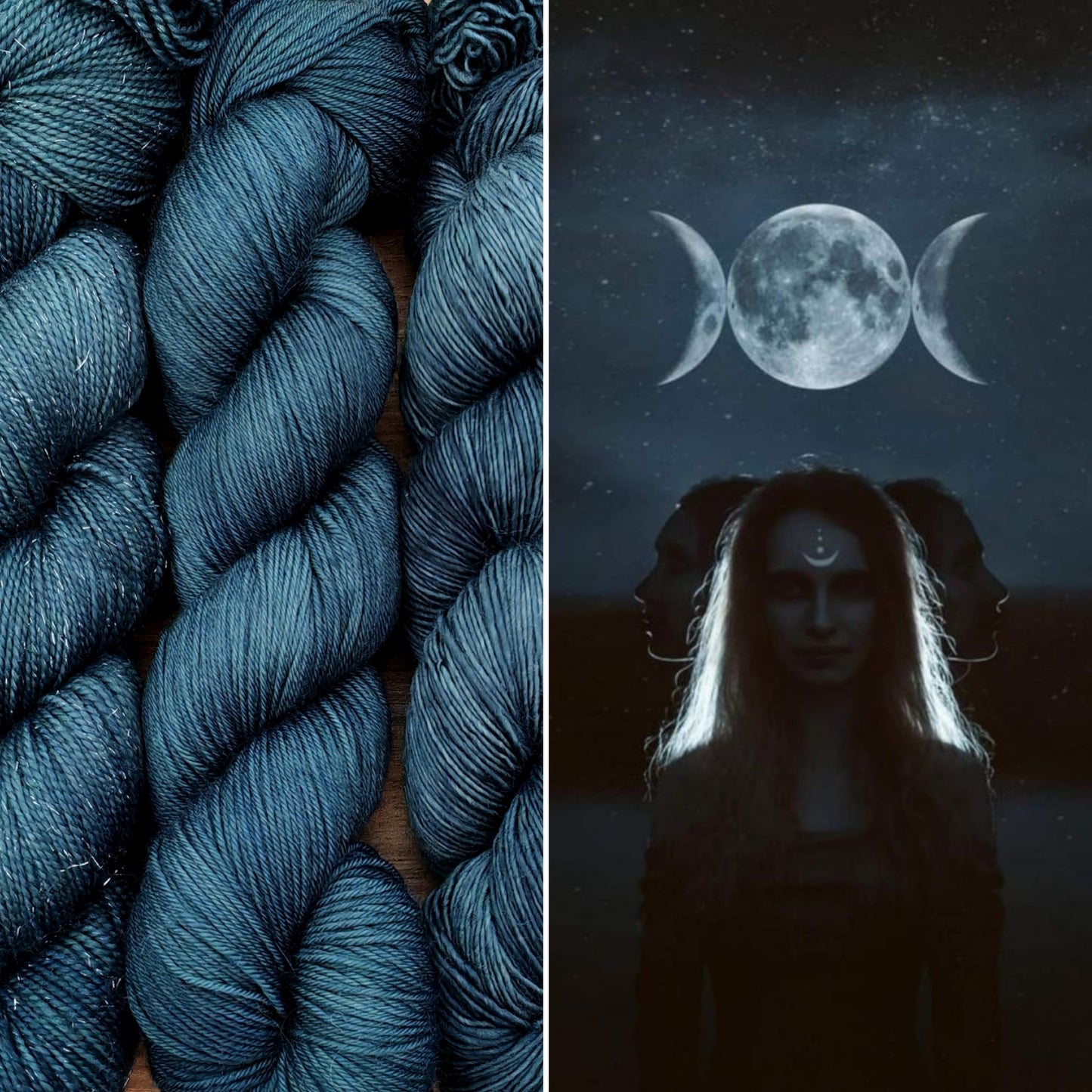 Écheveaux de laine teints à la main • Midnight Witch