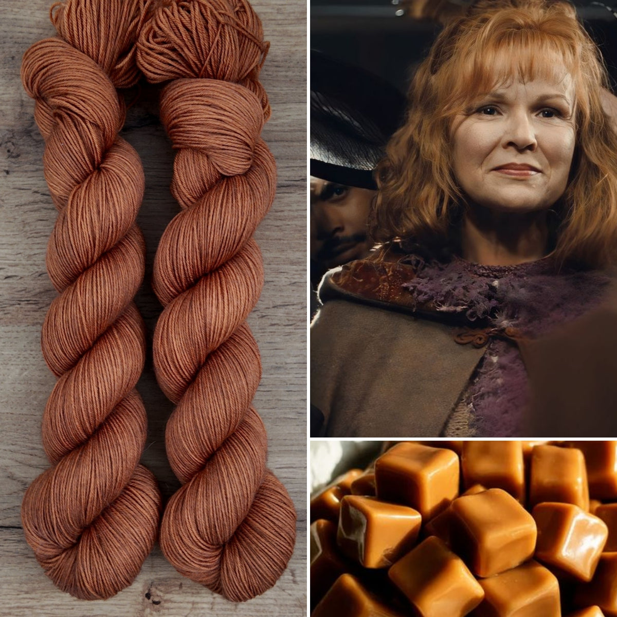 Écheveaux de laine teints à la main • Les caramels de Molly Weasley