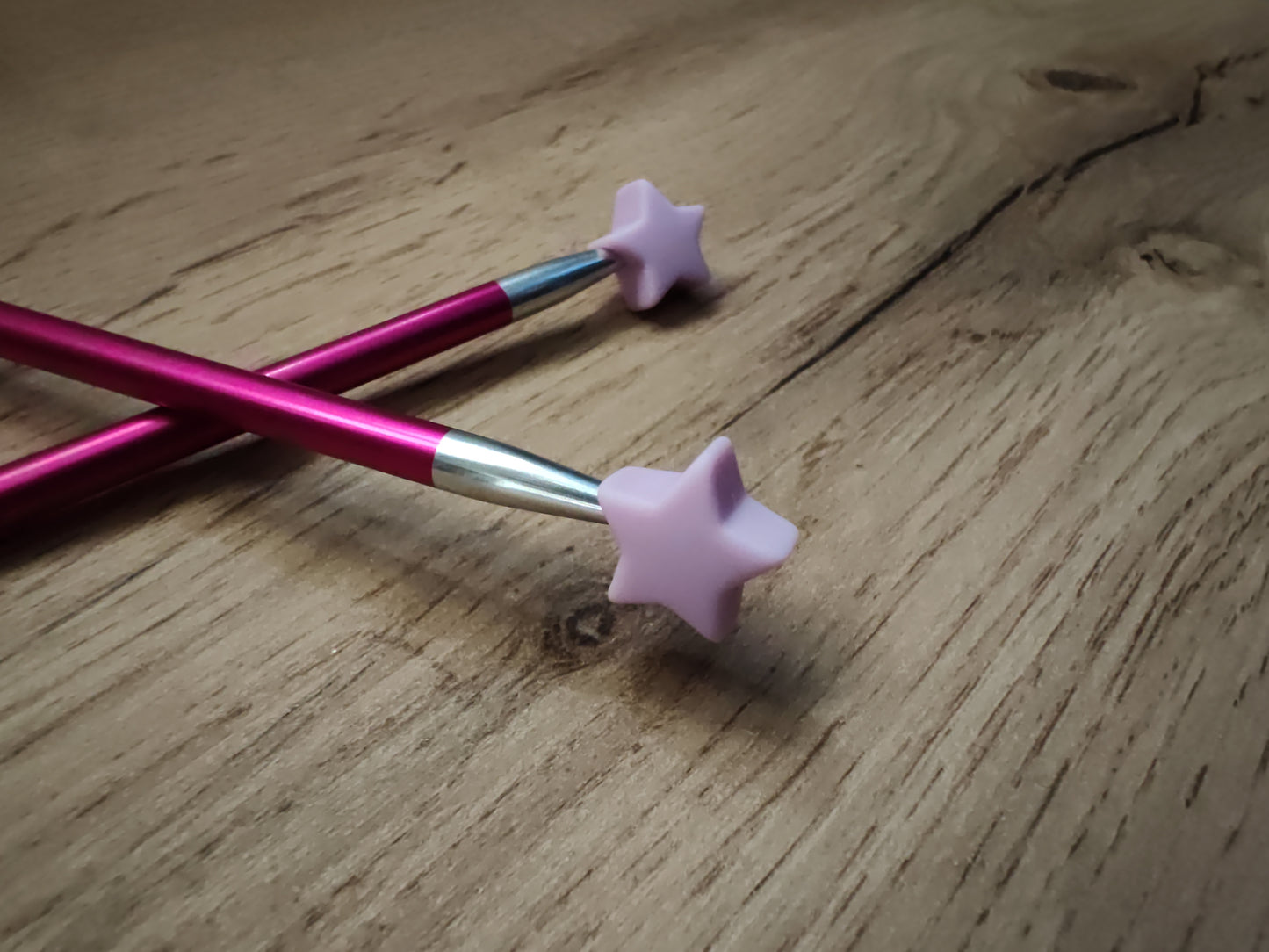 Embouts pour aiguilles • Etoiles lilas