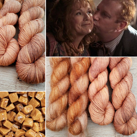 Écheveaux de laine teints à la main • Les caramels de Molly Weasley