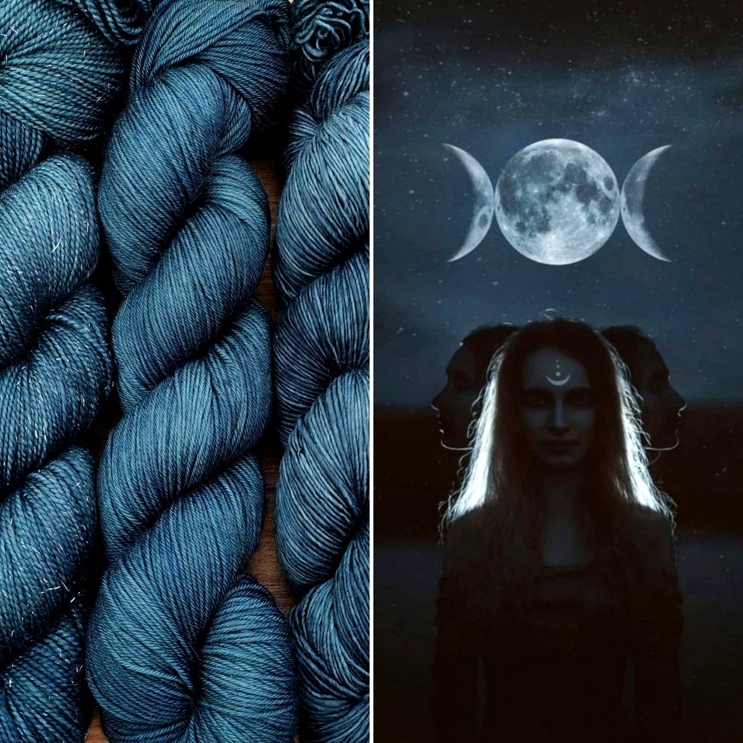 Écheveaux de laine teints à la main • Midnight Witch