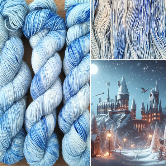 Écheveaux de laine teints à la main • Frozen