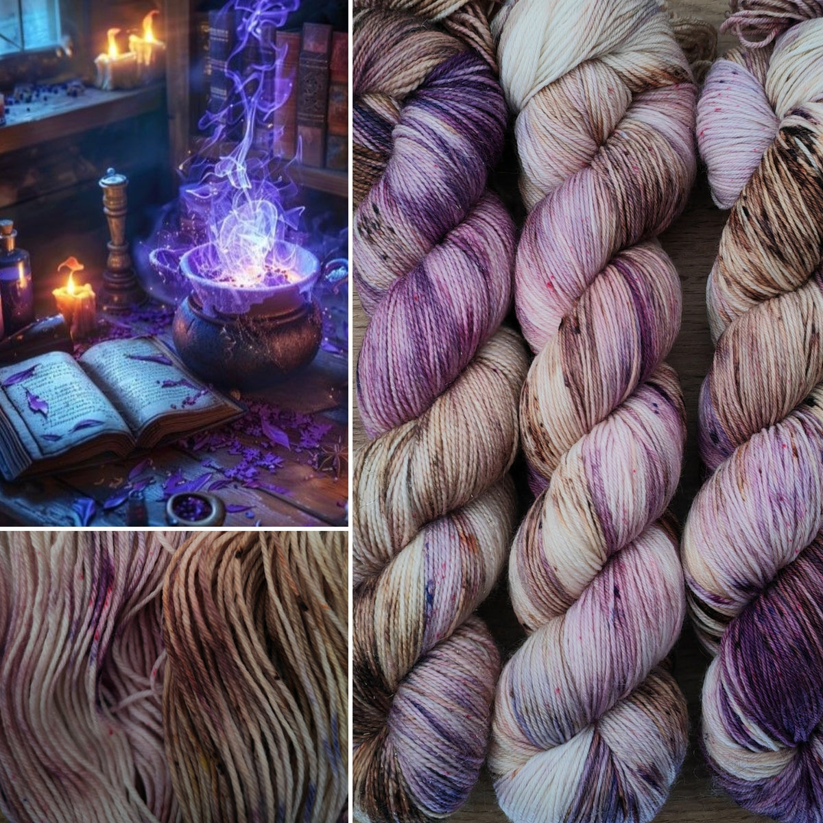 Écheveaux de laine teints à la main • Enchantement