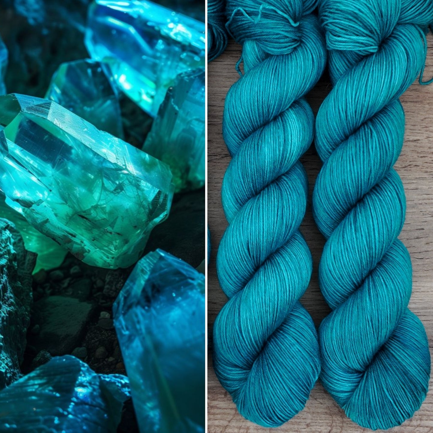 Écheveaux de laine teints à la main • Tourmaline