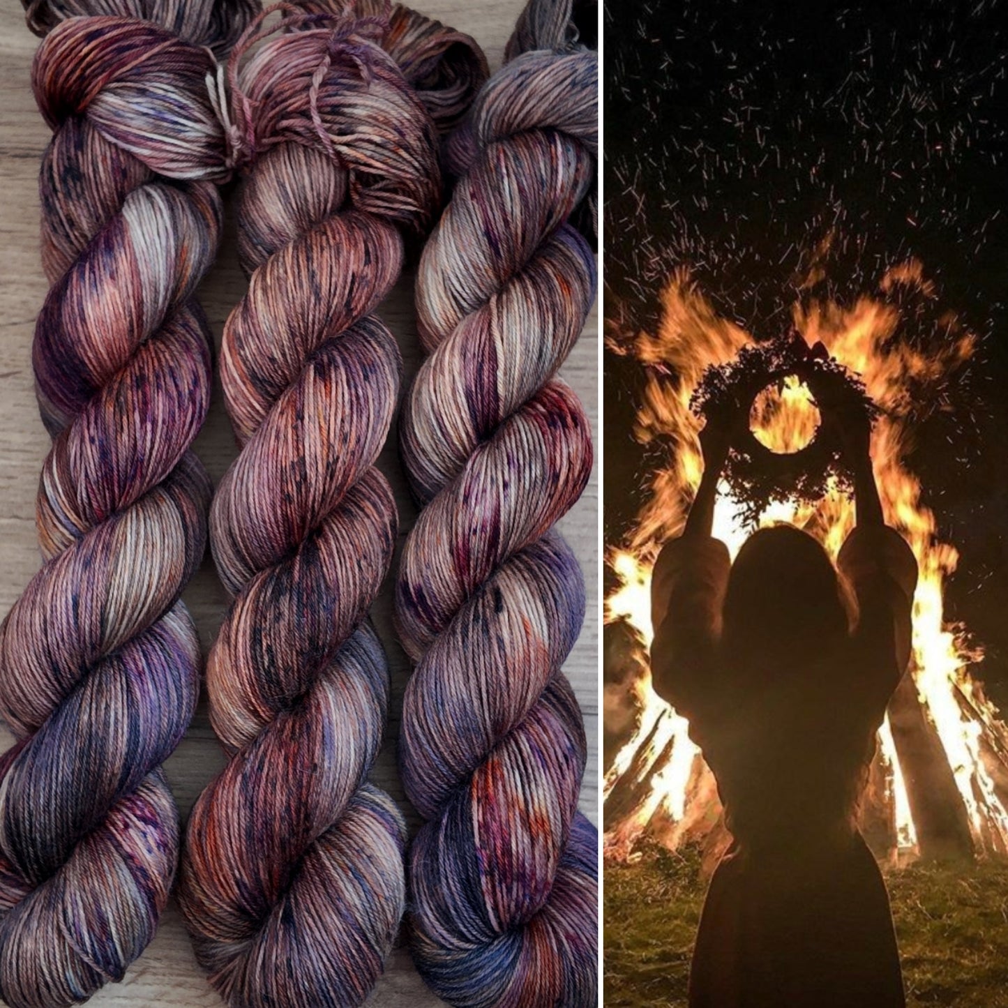 Écheveaux de laine teints à la main • Samhain