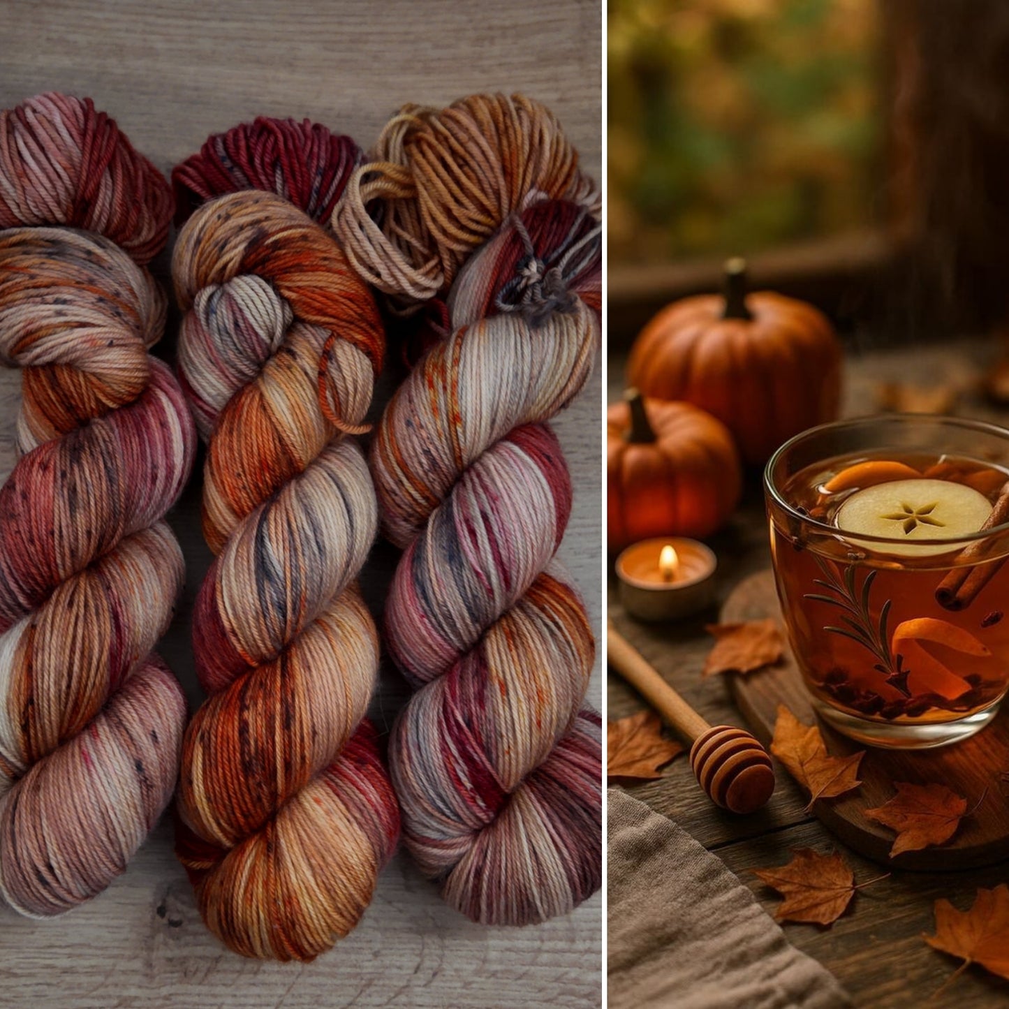 Écheveaux de laine teints à la main • Mabon