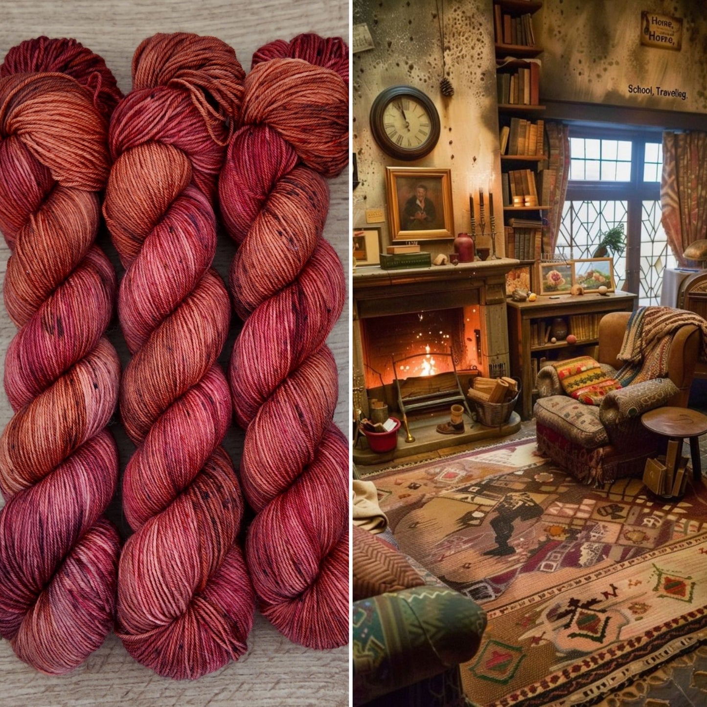 Écheveaux de laine teints à la main • Vacances chez la famille Weasley