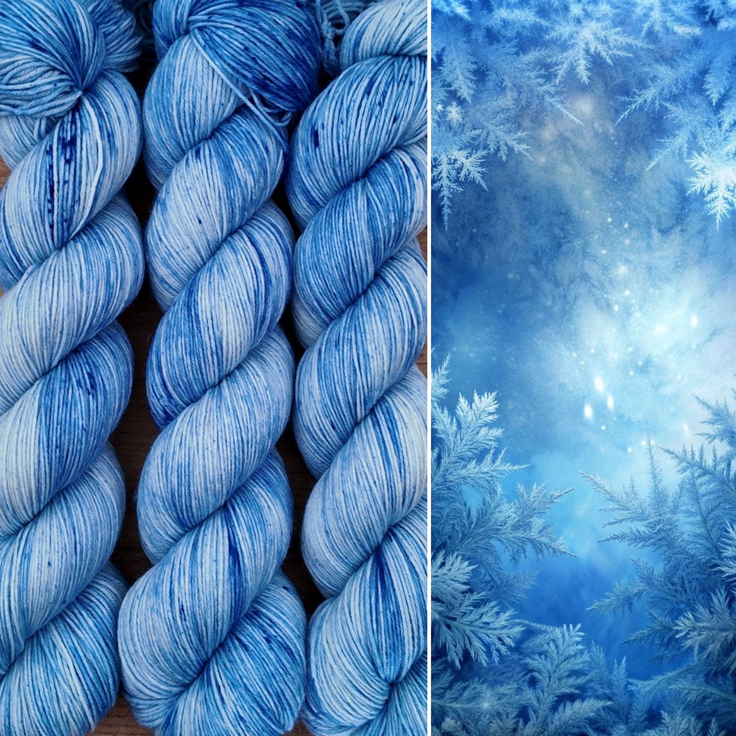 Écheveaux de laine teints à la main • Frozen