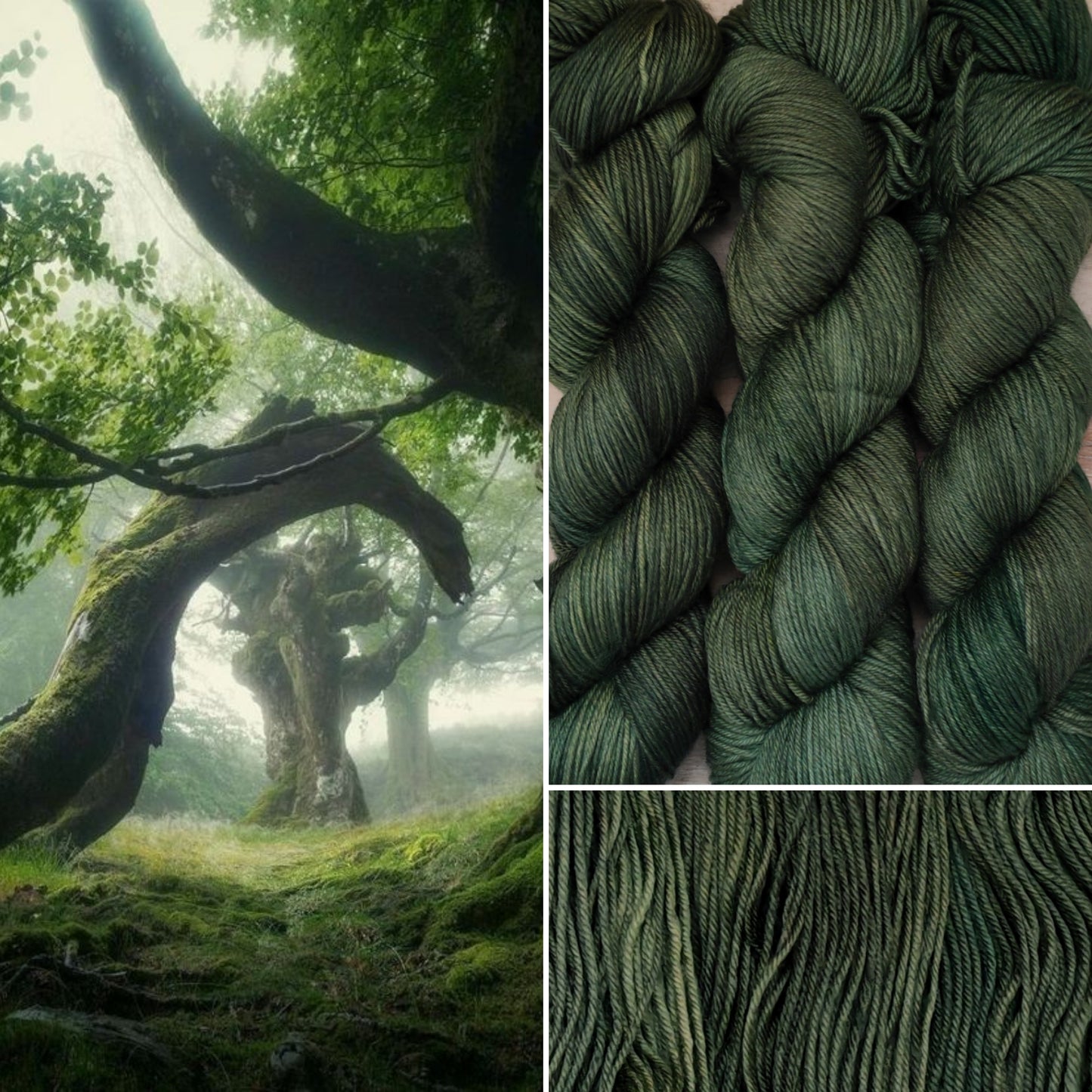 Écheveaux de laine teints à la main • Broceliande