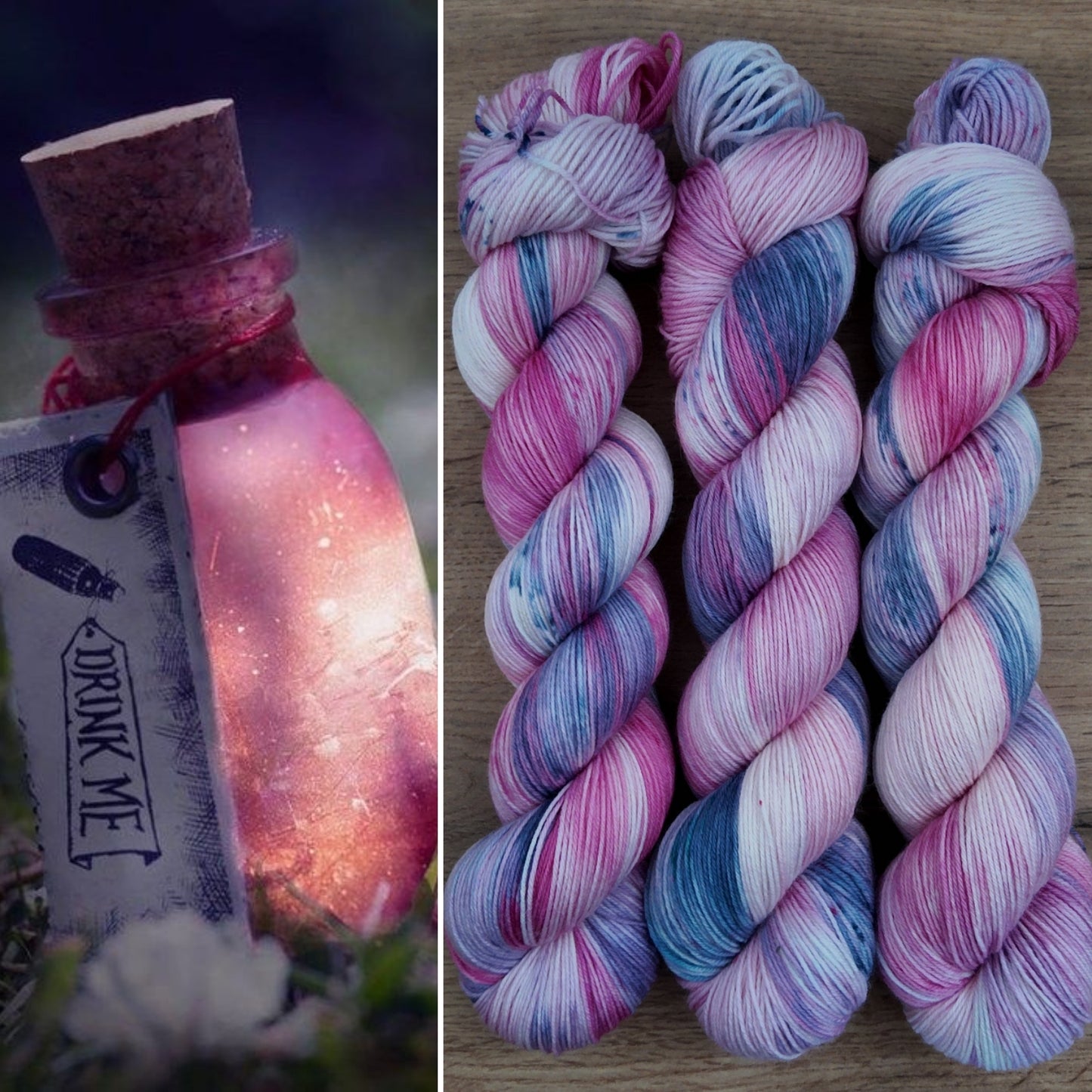 Écheveaux de laine teints à la main • Drink me