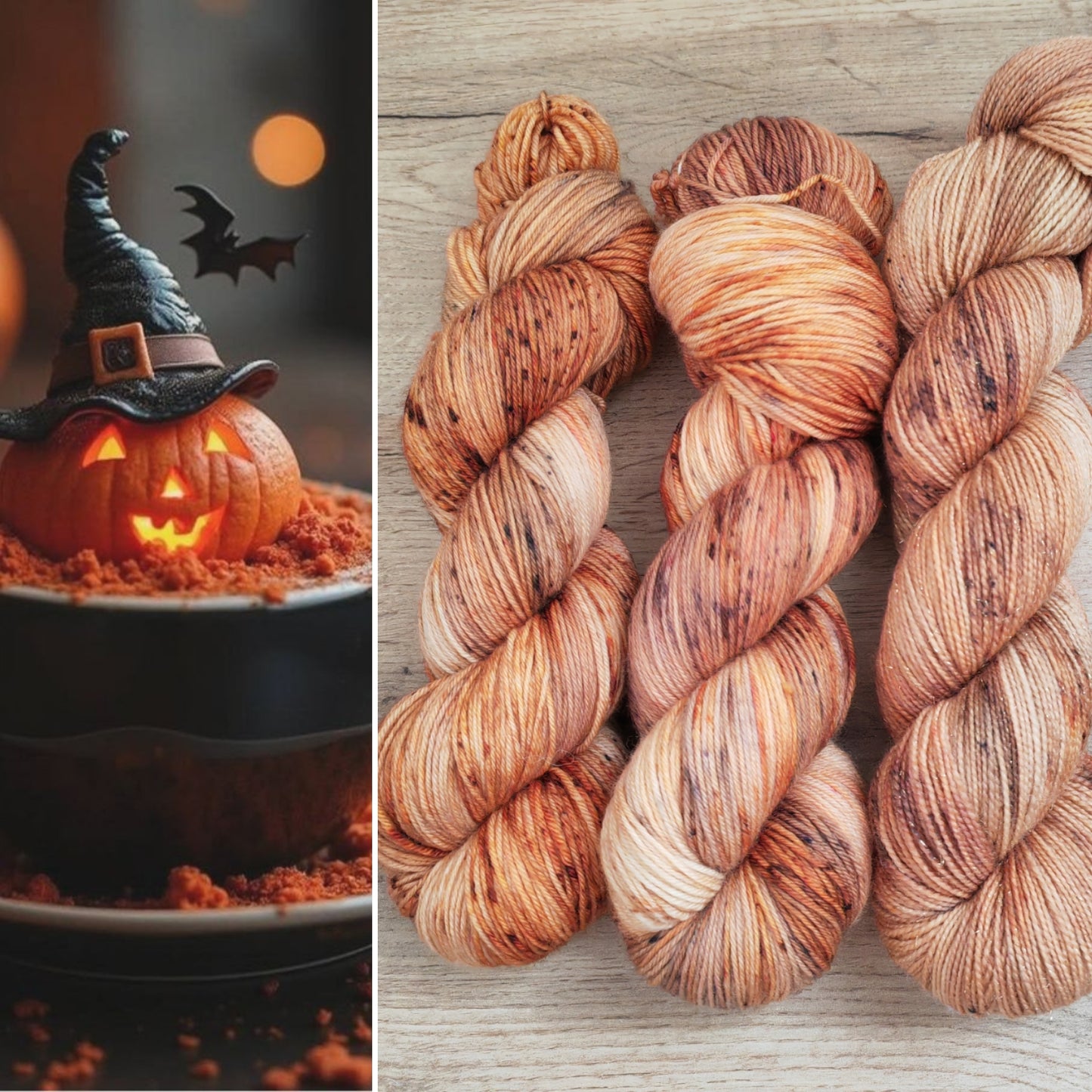 Écheveaux de laine teints à la main • Pumpkins spices