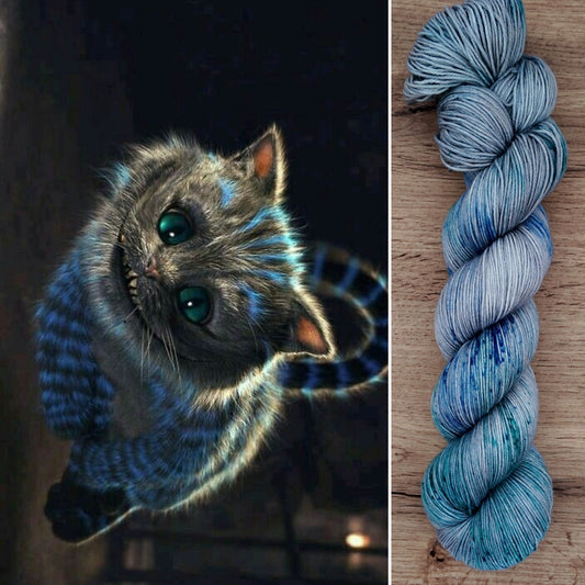 Écheveaux de laine teints à la main • Chat du Cheshire