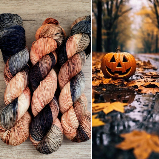 Écheveaux de laine teints à la main • Coloris Jack O'lantern