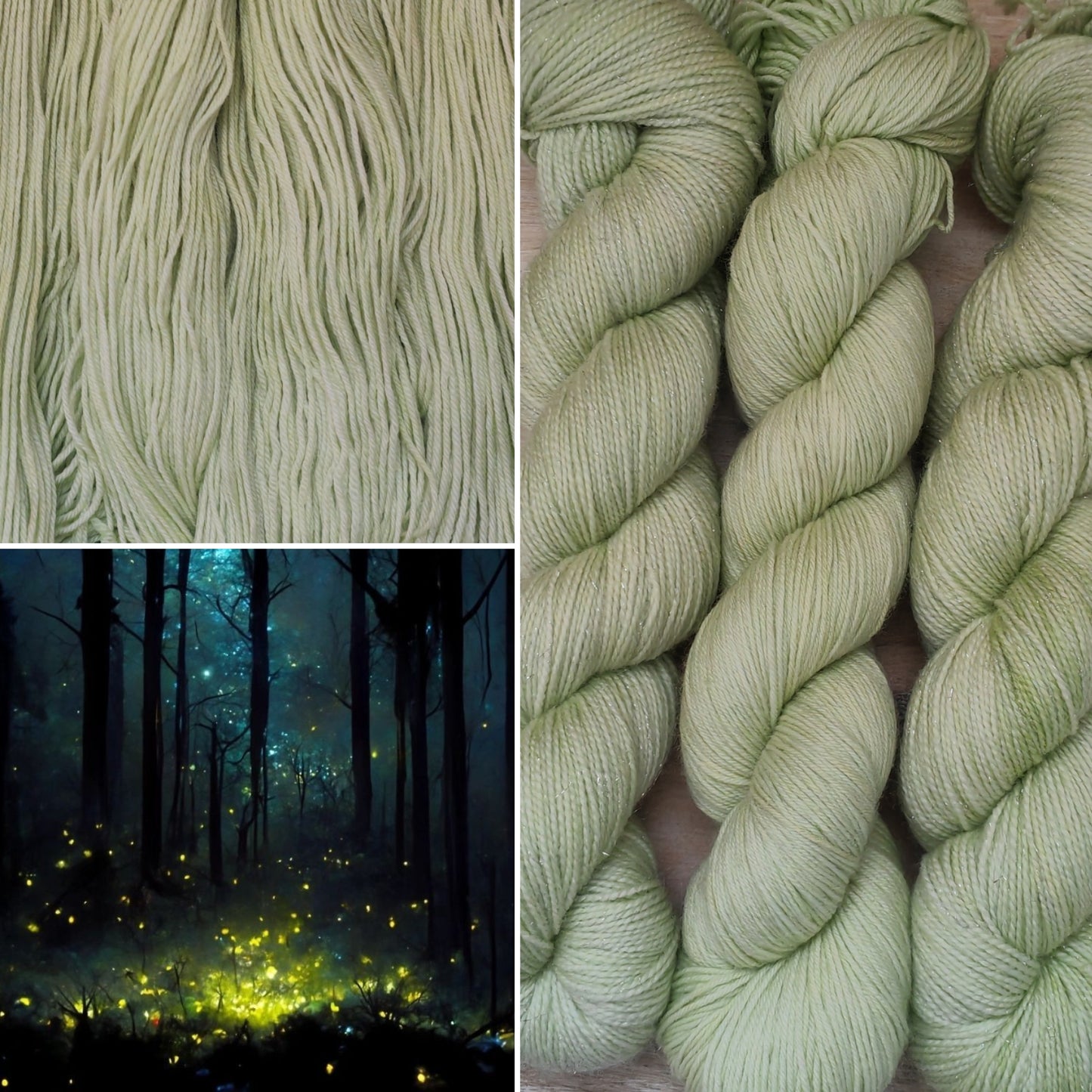 Écheveaux de laine teints à la main • Luciole