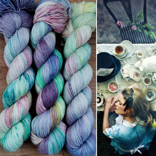 Écheveaux de laine teints à la main • Tea Party
